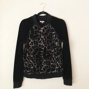 Juicy Couture | Bowie Leopard Print Velour Bomber